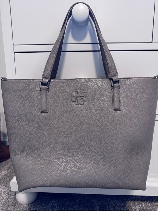 Tory Burch Handbags - Tory Burch Thea Gray Pebbled Leather Tote